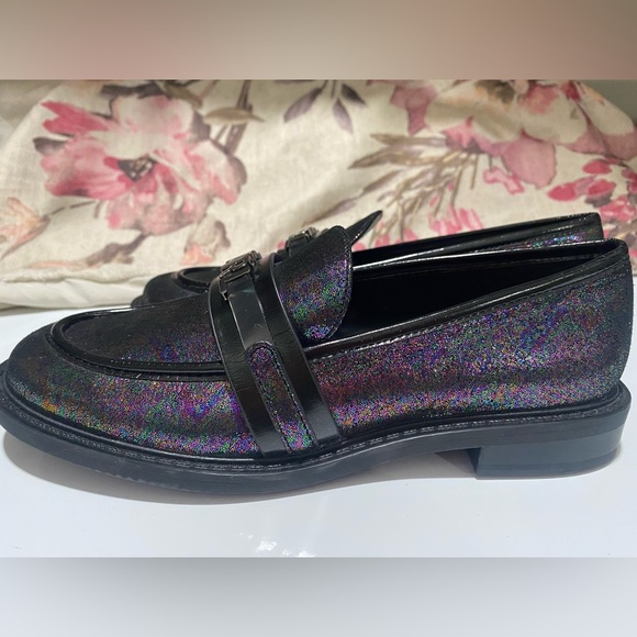NWT Karl Lagerfeld Leather Upper Randall multi & black Almond Toe Loafers 6 main image 6